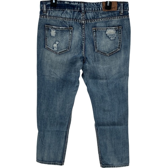 Soundgirl Women's Blue Distressed Ripped Boyfriend Jeans Size 13 - Picture 3 of 8